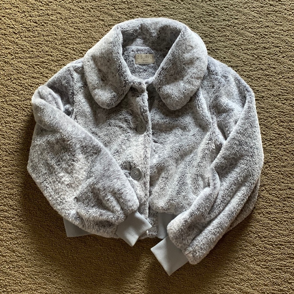 Z supply cropped fur coat